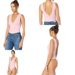 Free People Intimately Keep It Sleek Light Pink Bodysuit size XS NWT